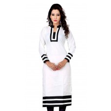 Varibha Women's Cotton Kurti (IOKU00005AAA_Pearl White_Free Size Altrable Till 42 or XL)